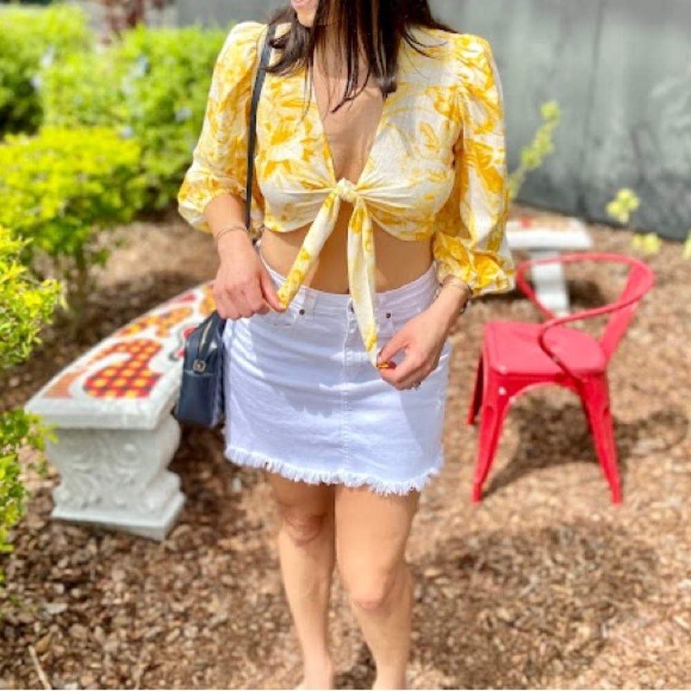 Tie front cropped top
